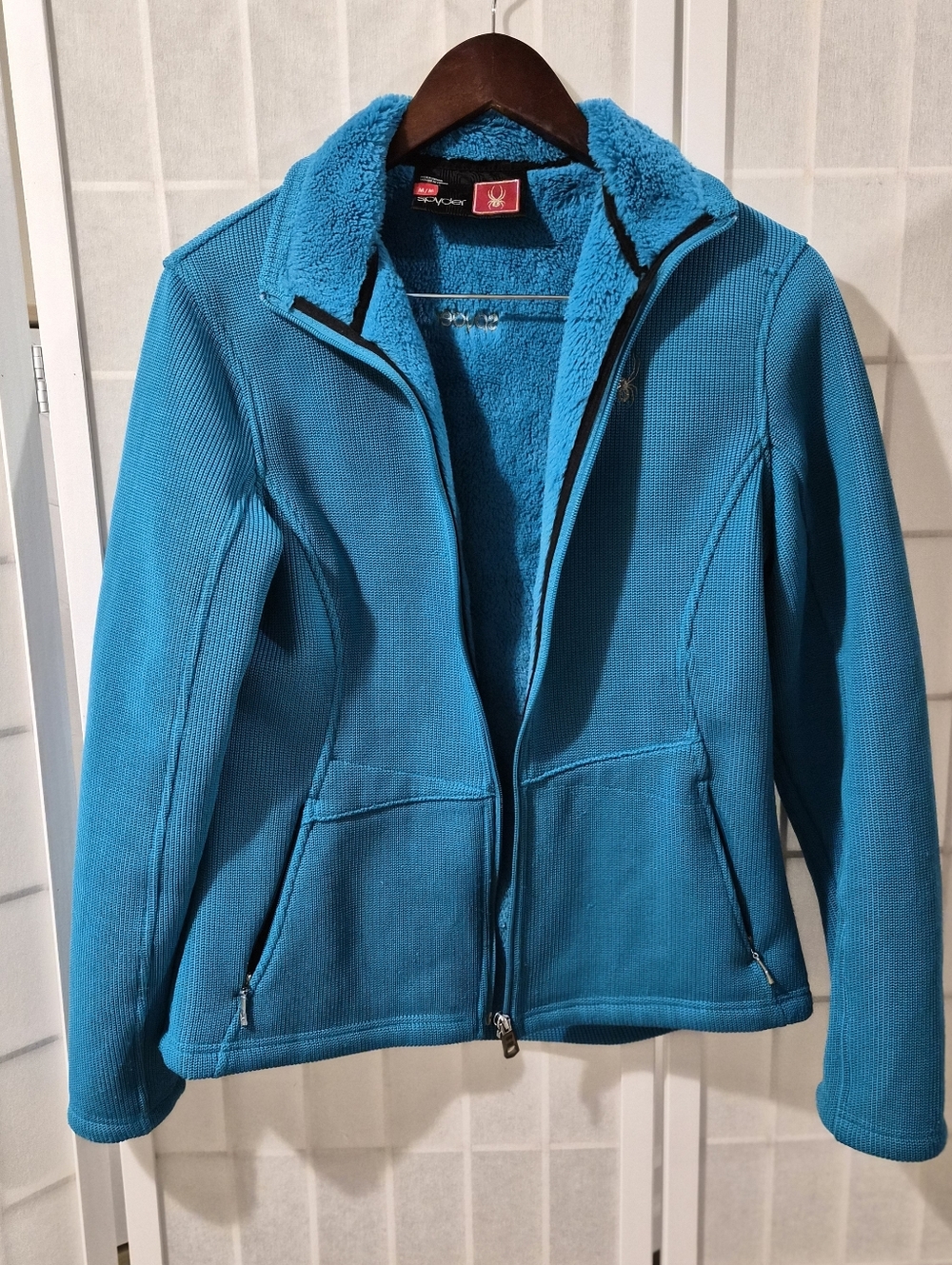 Spyder Women's Bright Teal Fleece-Lined Zip Jacket Sz M